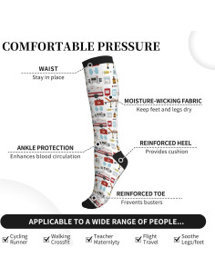 Calcetines de Compresión Bassyil Unisex 15-20 mmHg para Circulación 2