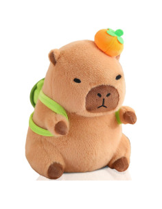 Peluche de Capibara Kawaii Suave 30x15 cm con Mochila