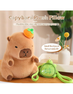 Peluche de Capibara Kawaii Suave 30x15 cm con Mochila 2