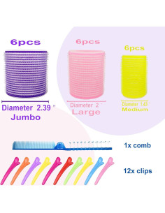 Juego de Rulos Grandes ROPIKIS 31pcs Sin Calor para Cabello 2