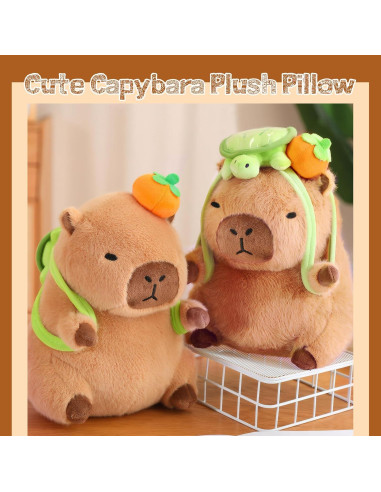 Peluche de Capibara Kawaii Suave 30x15 cm con Mochila