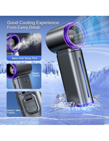 Ventilador de Nebulización Portátil GOSALISU GF04 199 Velocidades