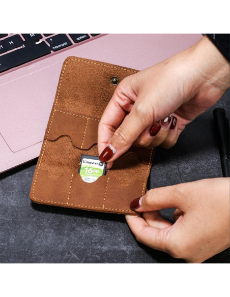 Funda Organizador de Tarjetas SD WYSJYBHJ de Cuero PU - 6 Ranuras Funda Organizador de Tarjetas SD WYSJYBHJ de Cuero PU - 6 Ranuras