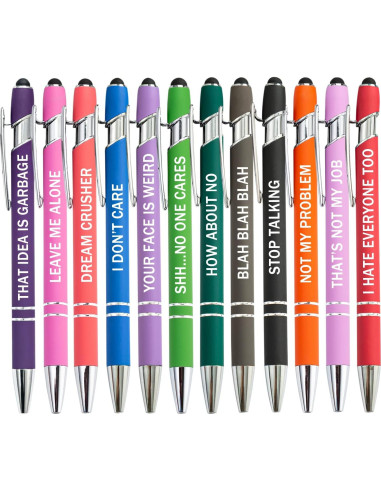 Bolígrafos de Tinta PASISIBICK 12 Piezas Estilógrafo Táctil