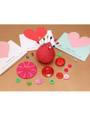 Almohadilla de Agujas en Forma de Fresa Tupalizy + 40 Alfileres