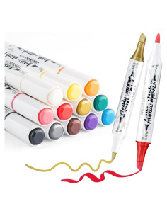 Set de Marcadores Acrílicos Transon de 12 Colores Punta Dual