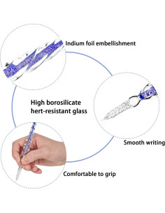 Pluma de Vidrio Hecha a Mano Zonon - 3 Piezas Multicolor 2