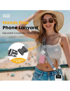 Cinta Cruzada para Teléfono Icycay Ajustable Gris Plateado 2