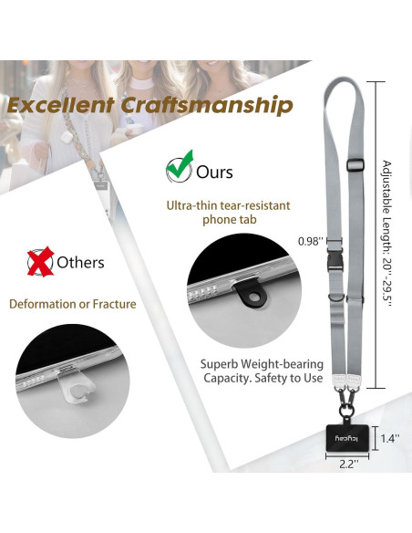 Cinta Cruzada para Teléfono Icycay Ajustable Gris Plateado