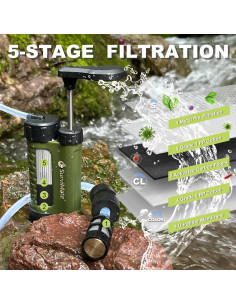 Purificador de Agua Portátil SurviMate 5 Etapas 425g Verde 2