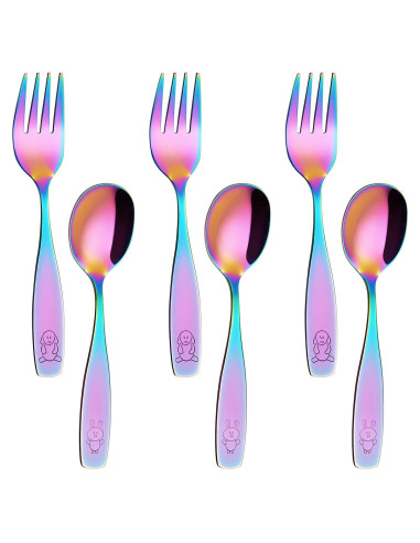 Juego de Cubiertos para Niños ANNOVA Arcoíris 6 Piezas Acero Inoxidable