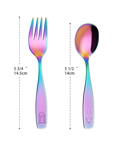 Juego de Cubiertos para Niños ANNOVA Arcoíris 6 Piezas Acero Inoxidable