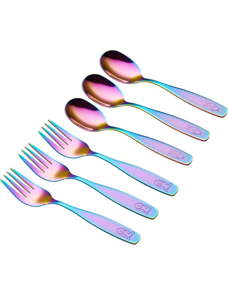 Juego de Cubiertos para Niños ANNOVA Arcoíris 6 Piezas Acero Inoxidable
