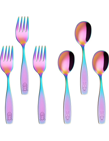 Juego de Cubiertos para Niños ANNOVA Arcoíris 6 Piezas Acero Inoxidable