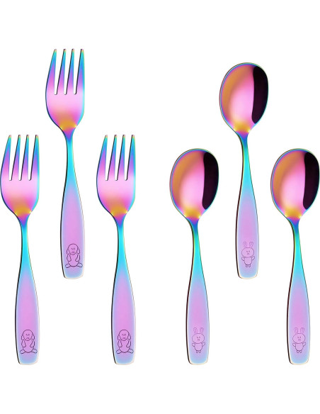 Juego de Cubiertos para Niños ANNOVA Arcoíris 6 Piezas Acero Inoxidable