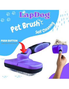 Cepillo Slicker Autolimpiante Lapdog para Perros y Gatos - Púrpura 2