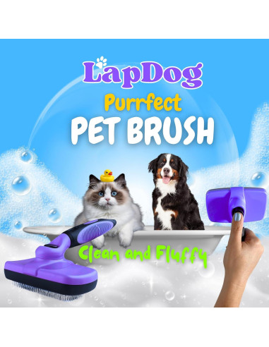 Cepillo Slicker Autolimpiante Lapdog para Perros y Gatos - Púrpura