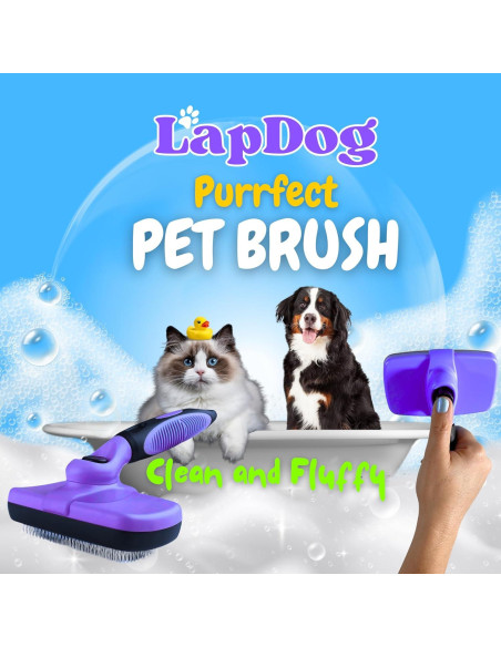 Cepillo Slicker Autolimpiante Lapdog para Perros y Gatos - Púrpura