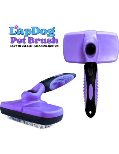 Cepillo Slicker Autolimpiante Lapdog para Perros y Gatos - Púrpura