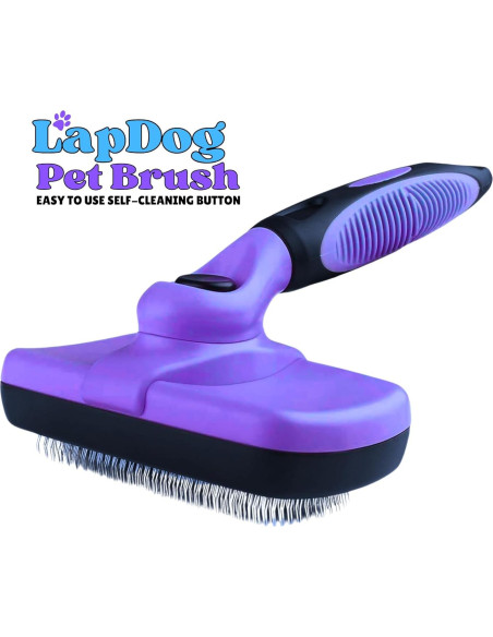 Cepillo Slicker Autolimpiante Lapdog para Perros y Gatos - Púrpura