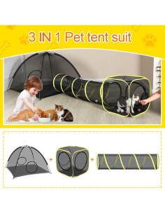 Recinto para Gatos al Aire Libre Wilwolfer 3 en 1 con Arnés 2