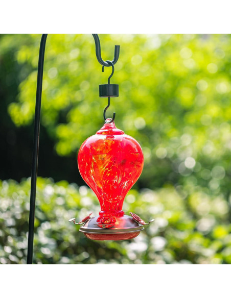 Alimentador de Colibrí de Vidrio LaElvish Garden 0.95L Ant Moat