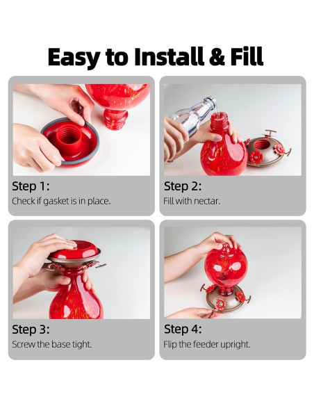 Alimentador de Colibrí de Vidrio LaElvish Garden 0.95L Ant Moat