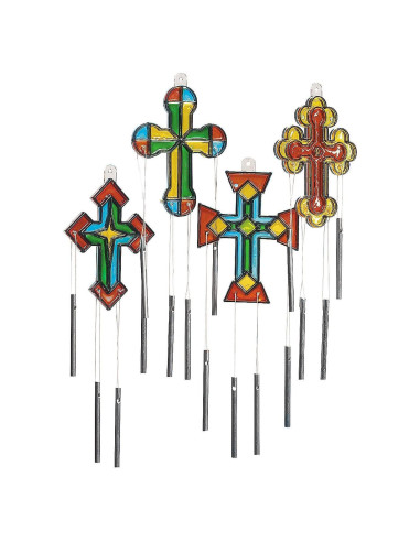 Atrapa Rayos Religioso Fun Express - Campanas de Viento Cruz 21.6 cm