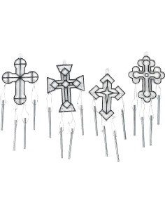 Atrapa Rayos Religioso Fun Express - Campanas de Viento Cruz 21.6 cm 2
