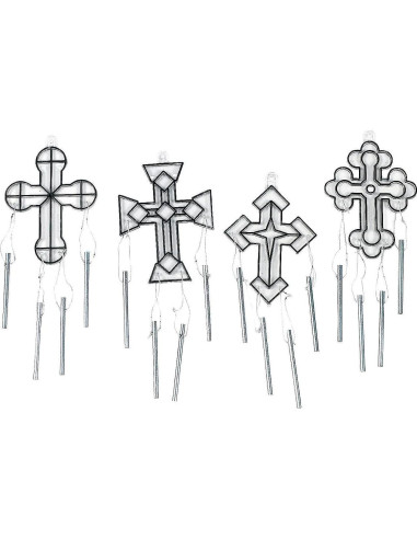 Atrapa Rayos Religioso Fun Express - Campanas de Viento Cruz 21.6 cm