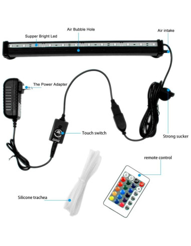 Luz LED Sumergible para Acuario SZMiNiLED 30 cm RGB IP68