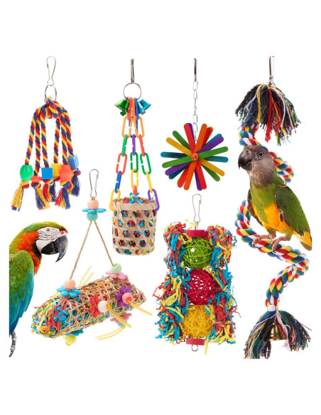 Juguetes para Aves RLRICH 6 Piezas Masticar y Desgaste
