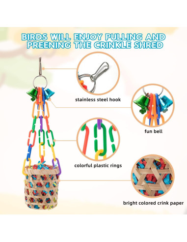 Juguetes para Aves RLRICH 6 Piezas Masticar y Desgaste