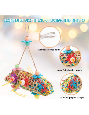 Juguetes para Aves RLRICH 6 Piezas Masticar y Desgaste