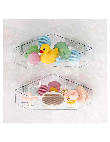 Organizador de Juguetes de Baño Natheeph 2-Pack Transparente