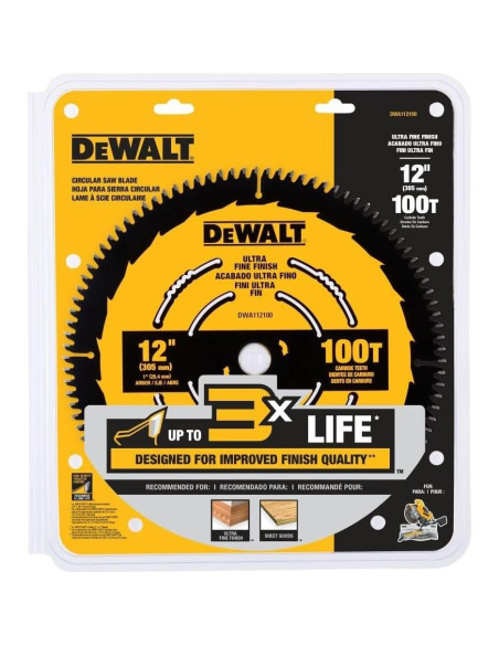 Sierra de Inglete DEWALT 30.48 cm 100 Dientes Acabado Fino