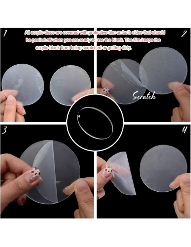 20 Discos Acrílicos Transparentes 10 cm JINMURY para DIY