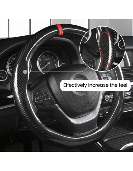 Cubierta de Volante ZHOL Fibra de Carbono 37-38 cm Negra Cubierta de Volante ZHOL Fibra de Carbono 37-38 cm Negra