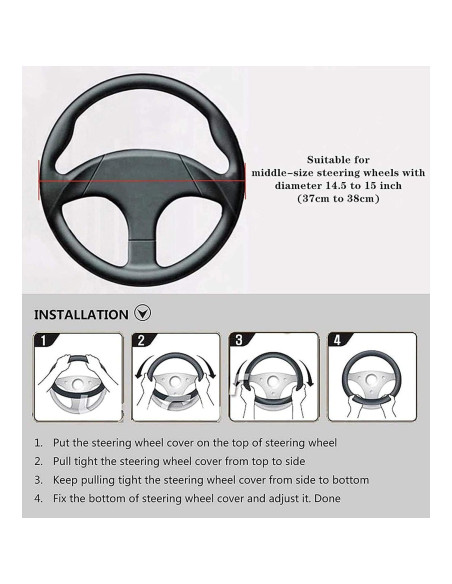 Cubierta de Volante ZHOL Fibra de Carbono 37-38 cm Negra Cubierta de Volante ZHOL Fibra de Carbono 37-38 cm Negra