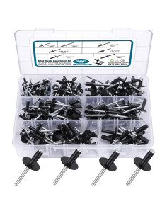 Kit de 200 Remaches de Aluminio SATANTECH 7 Tamaños Negros