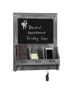 Organizador de correo y llaves MyGift madera gris rústico