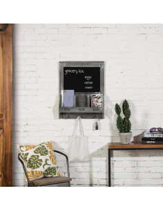 Organizador de correo y llaves MyGift madera gris rústico 2