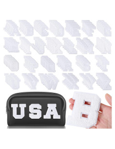104 Parches de Letras Chenille Jutom para Planchar Blancos