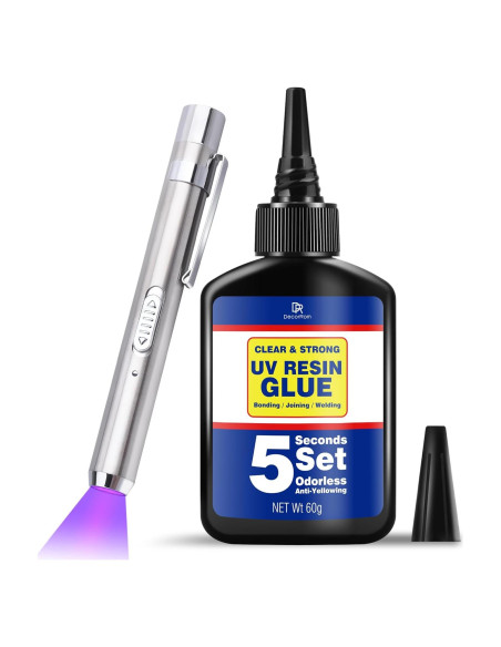 Kit de Resina UV DecorRom 60g con Linterna UV Recargable