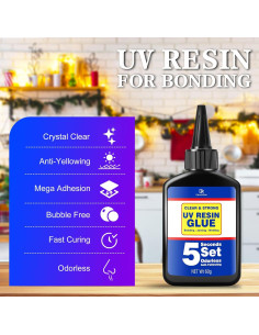 Kit de Resina UV DecorRom 60g con Linterna UV Recargable 2