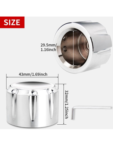 Cubiertas de Tuerca de Eje Frontal KICRY C-Cromo para Harley