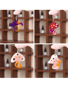 Moldes de Resina para Pendientes Rifanda 3 Pcs Hongo con Ganchos 2