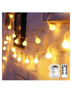 Luces de Cadena LED Globo a Batería YoTelim 6M 40 LEDs Control Remoto