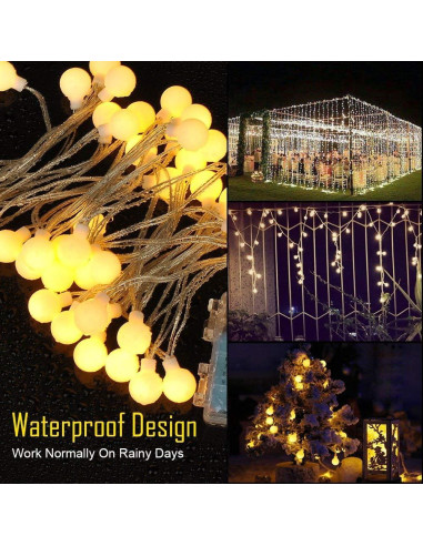 Luces de Cadena LED Globo a Batería YoTelim 6M 40 LEDs Control Remoto