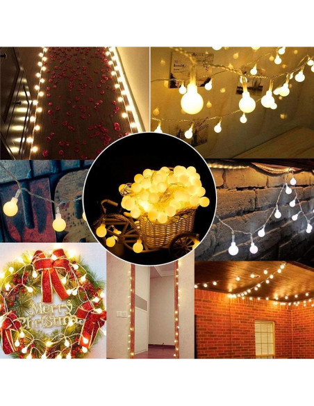 Luces de Cadena LED Globo a Batería YoTelim 6M 40 LEDs Control Remoto